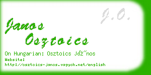 janos osztoics business card